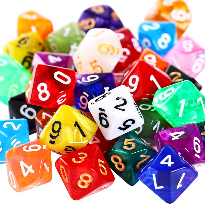 Polyhedral Dice Set with Black Pouch Polyhedral Dice Compatible with DND RPG MTG Table Games Multi Colored Assortment (100, 10 Sided Style) [B09JSXKPDX]