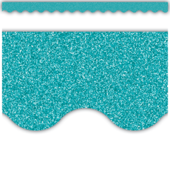 Teal Glitz Scalloped Border Trim (D)