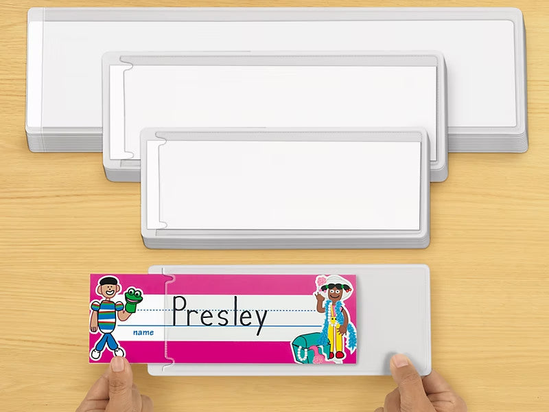 Large Self-Adhesive Nameplate Sleeves (4 3/4" x 18 1/4") - Set of 12 [LL119]
