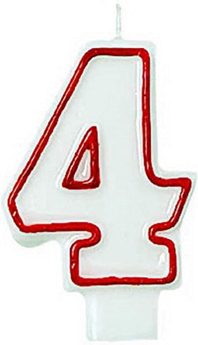 Red and White Birthday Candle Number 4 [174004]