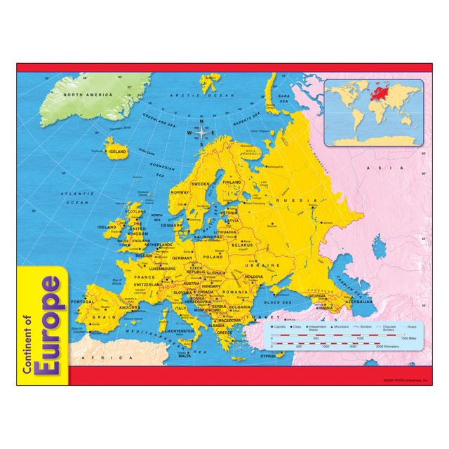 Continent of Europe Learning Chart 17x22 [T38142]