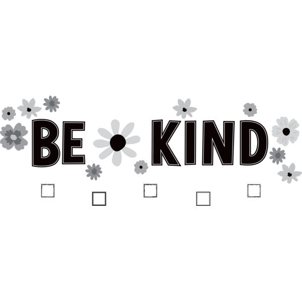 Black and White Floral Be Kind Bulletin Board [TCR6801]