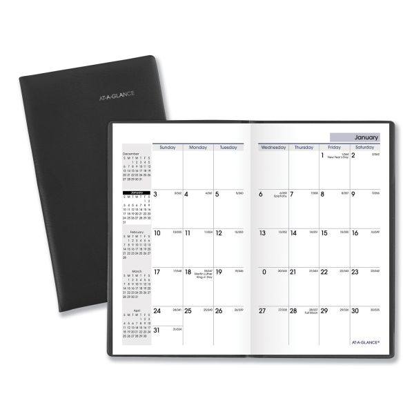 AT-A-GLANCE Pocket-Sized Monthly Planner, 3 5/8 x 6 1/16, Black, 2025 Calendar [SK530025]