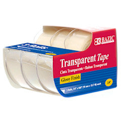 BAZIC 3/4" X 500" Transparent Tape (3/Pack) [905]