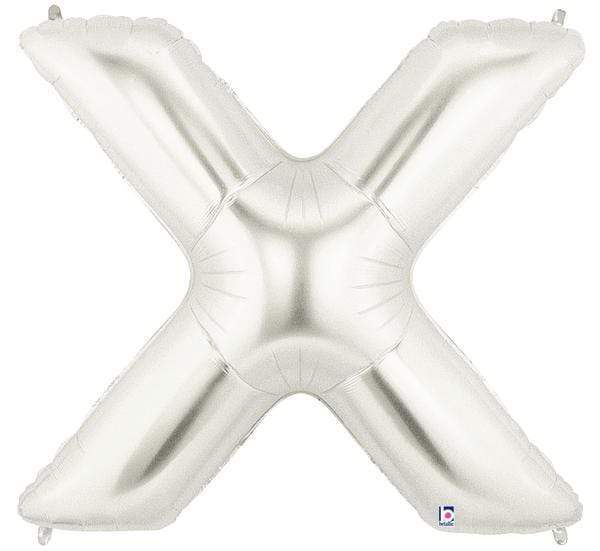 Megaloon Letter X Silver 34 Inch  Foil Mylar Balloon [15925S]