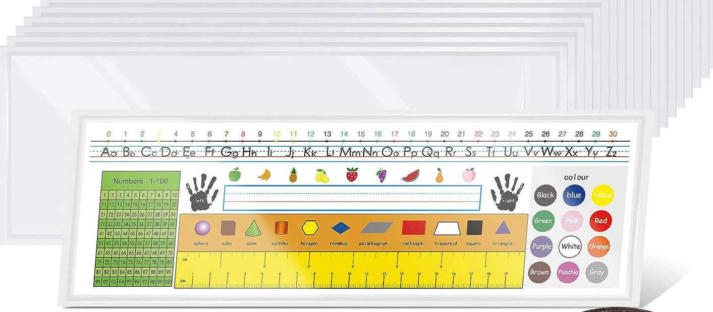 Nameplate Pockets Self-Adhesive Name Plate Clear Pockets for Classroom Desk, 14.2 x 4.7 Inch Pack of 6 [X00297IA91]