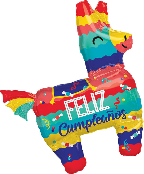 Feliz Cumpleanos 33 Inch Pinata Shape Foil Mylar Balloon [41122]